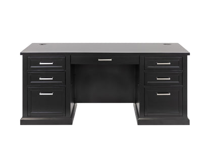 Martin Furniture - Abby - Modern Wood Double Pedestal Executive Desk, Writing Table, Office Desk, Fully Assembled, Black - IMAY680B view 6