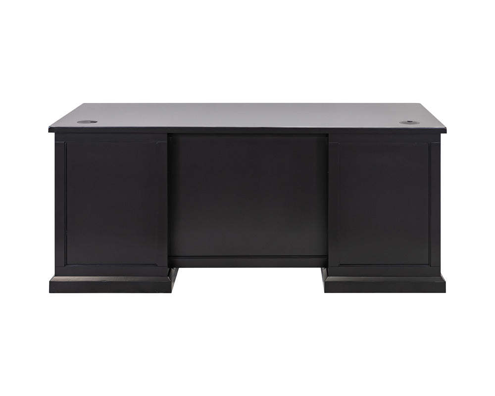 Martin Furniture - Abby - Modern Wood Double Pedestal Executive Desk, Writing Table, Office Desk, Fully Assembled, Black - IMAY680B view 8