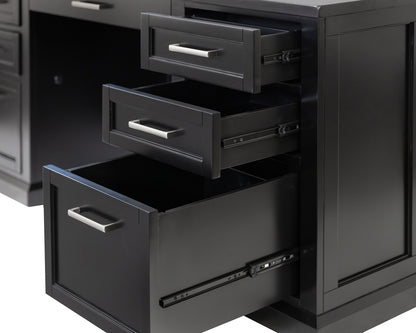 Martin Furniture - Abby - Modern Wood Double Pedestal Executive Desk, Writing Table, Office Desk, Fully Assembled, Black - IMAY680B view 9