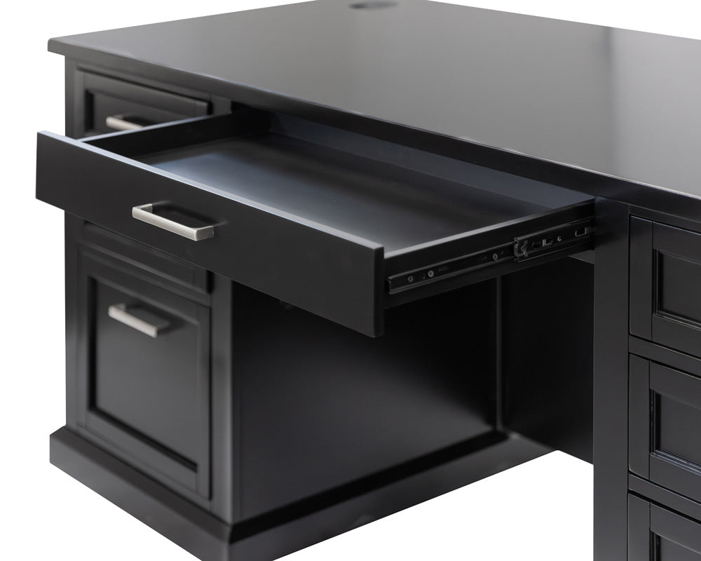 Martin Furniture - Abby - Modern Wood Double Pedestal Executive Desk, Writing Table, Office Desk, Fully Assembled, Black - IMAY680B view 10