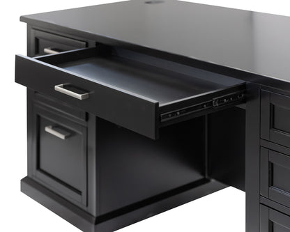 Martin Furniture - Abby - Modern Wood Double Pedestal Executive Desk, Writing Table, Office Desk, Fully Assembled, Black - IMAY680B view 10