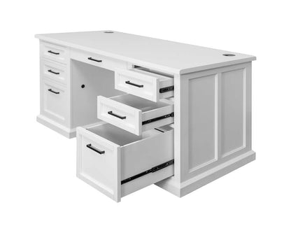 Martin Furniture - Abby - Modern Wood Double Pedestal Executive Desk, Writing Table, Office Desk, Fully Assembled, White - IMAY680 veiw 3