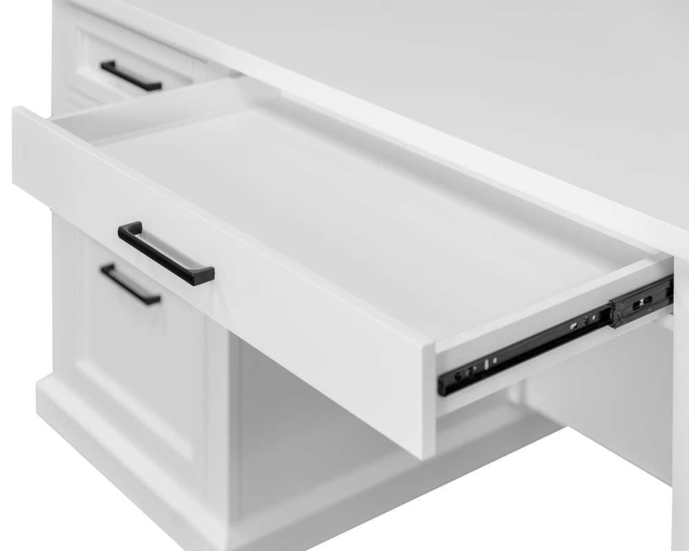 Martin Furniture - Abby - Modern Wood Double Pedestal Executive Desk, Writing Table, Office Desk, Fully Assembled, White - IMAY680 veiw 4