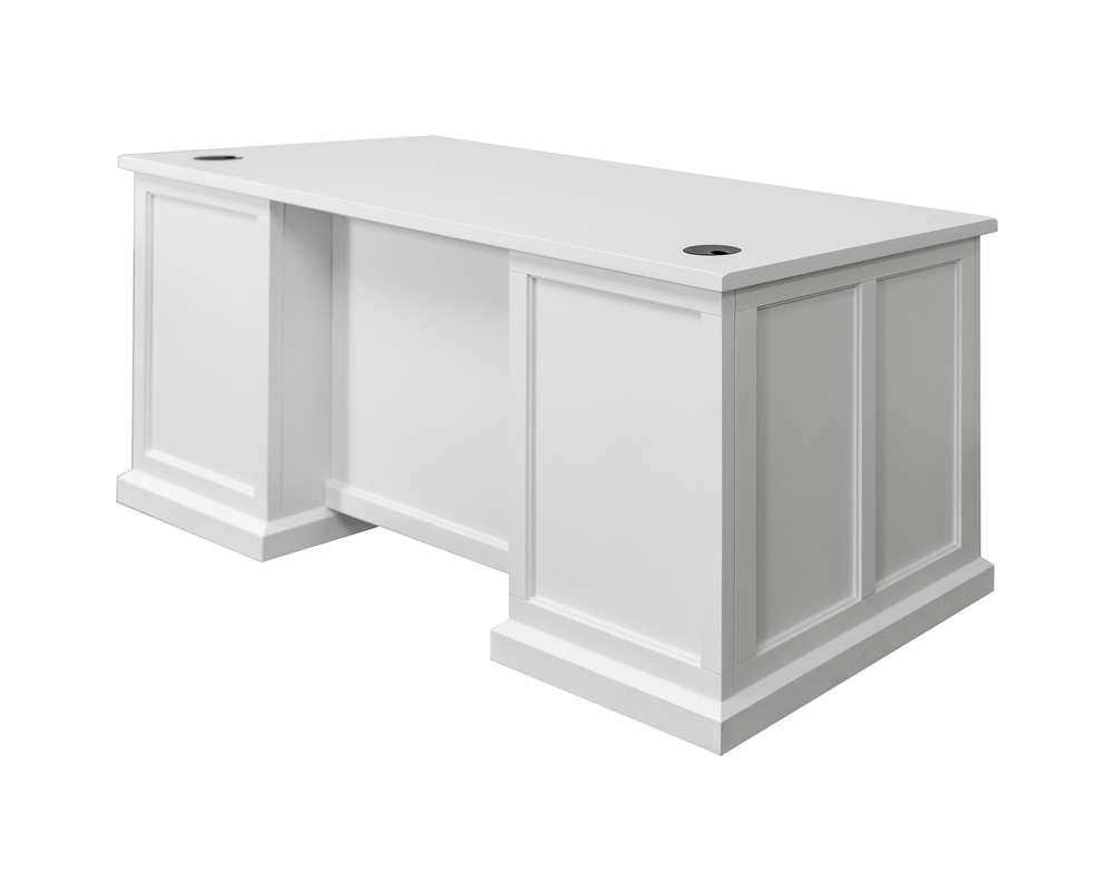 Martin Furniture - Abby - Modern Wood Double Pedestal Executive Desk, Writing Table, Office Desk, Fully Assembled, White - IMAY680 veiw 5