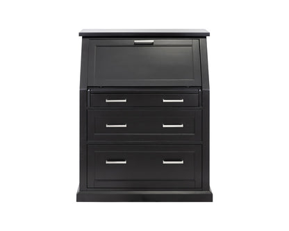 Martin Furniture - Abby - Modern Wood Drop-Lid Secretary Desk, Fully Assembled, Black - IMAY550B view 2