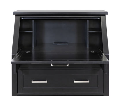 Martin Furniture - Abby - Modern Wood Drop-Lid Secretary Desk, Fully Assembled, Black - IMAY550B view 4
