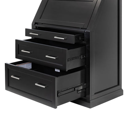 Martin Furniture - Abby - Modern Wood Drop-Lid Secretary Desk, Fully Assembled, Black - IMAY550B view 6