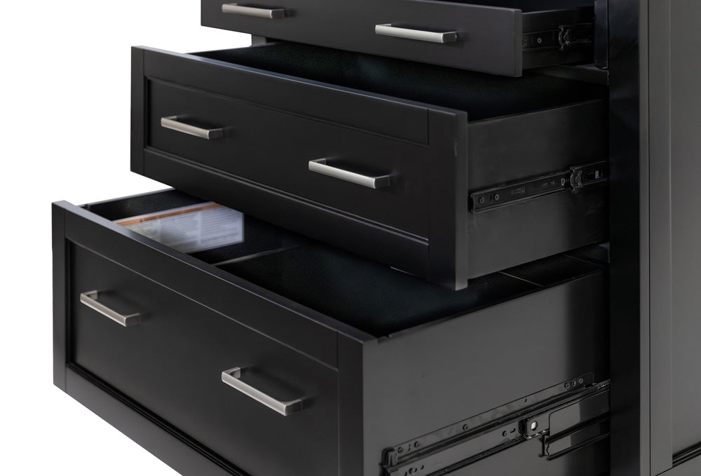 Martin Furniture - Abby - Modern Wood Drop-Lid Secretary Desk, Fully Assembled, Black - IMAY550B view 7