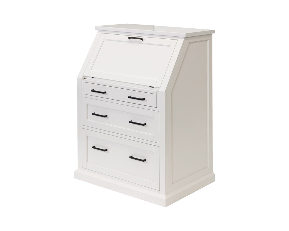 Martin Furniture - Abby - Modern Wood Drop-Lid Secretary Desk, Fully Assembled, White - IMAY550 view 1