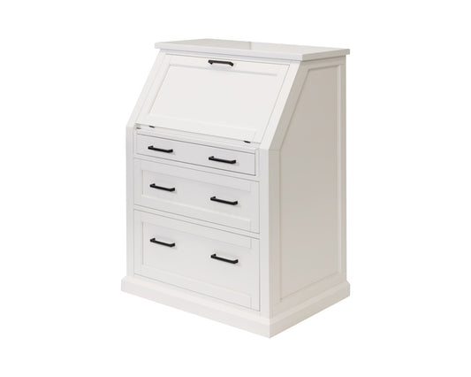 Martin Furniture - Abby - Modern Wood Drop-Lid Secretary Desk, Fully Assembled, White - IMAY550 view 1