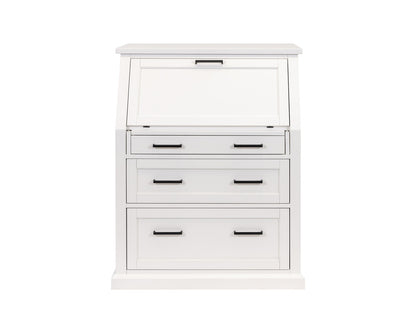 Martin Furniture - Abby - Modern Wood Drop-Lid Secretary Desk, Fully Assembled, White - IMAY550 view 3