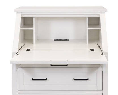 Martin Furniture - Abby - Modern Wood Drop-Lid Secretary Desk, Fully Assembled, White - IMAY550 view 5
