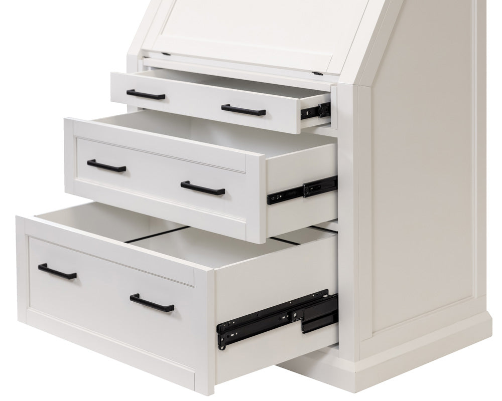 Martin Furniture - Abby - Modern Wood Drop-Lid Secretary Desk, Fully Assembled, White - IMAY550 view 6