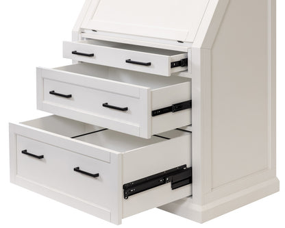 Martin Furniture - Abby - Modern Wood Drop-Lid Secretary Desk, Fully Assembled, White - IMAY550 view 6