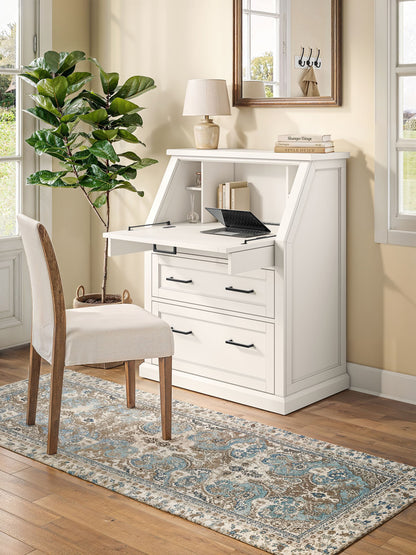 Martin Furniture - Abby - Modern Wood Drop-Lid Secretary Desk, Fully Assembled, White - IMAY550 view 8