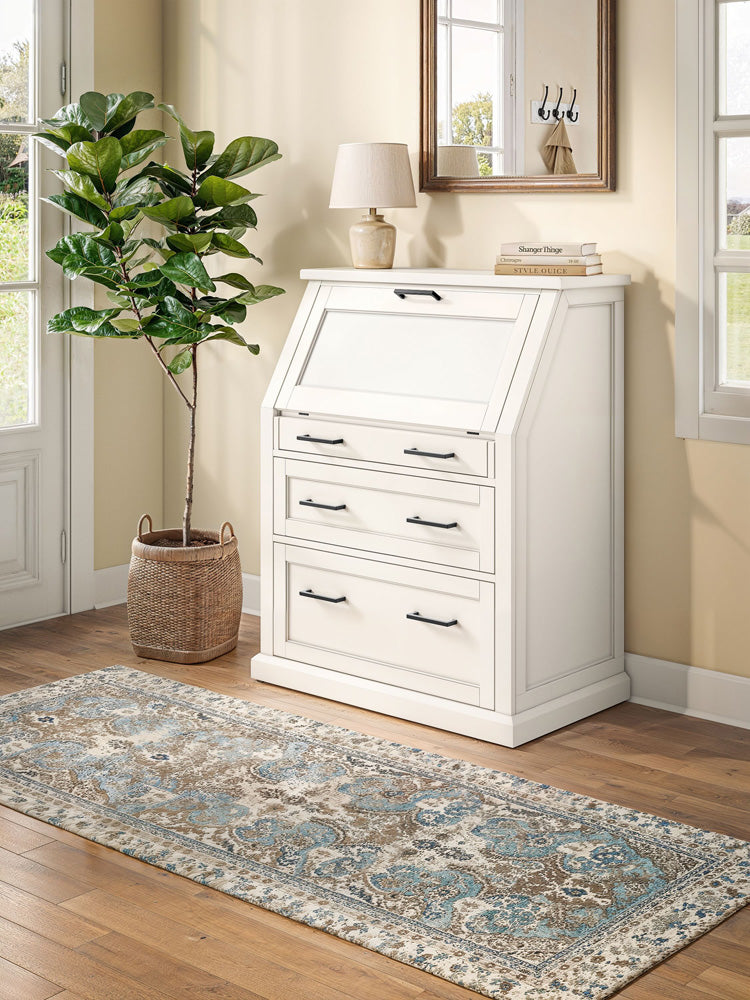 Martin Furniture - Abby - Modern Wood Drop-Lid Secretary Desk, Fully Assembled, White - IMAY550 view 9