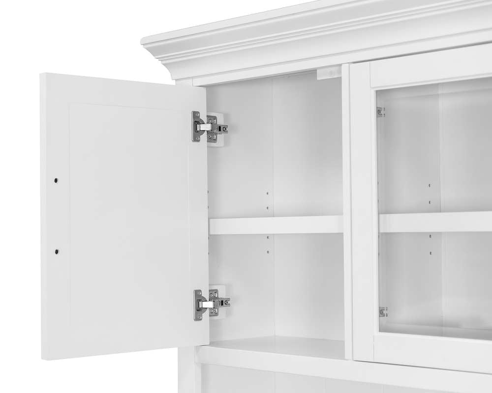 Martin Furniture - Abby - Modern Wood Hutch With Doors and Desk, Storage Hutch and Credenza, White - IMAY682-689KIT veiw 4