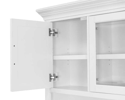 Martin Furniture - Abby - Modern Wood Hutch With Doors and Desk, Storage Hutch and Credenza, White - IMAY682-689KIT veiw 4