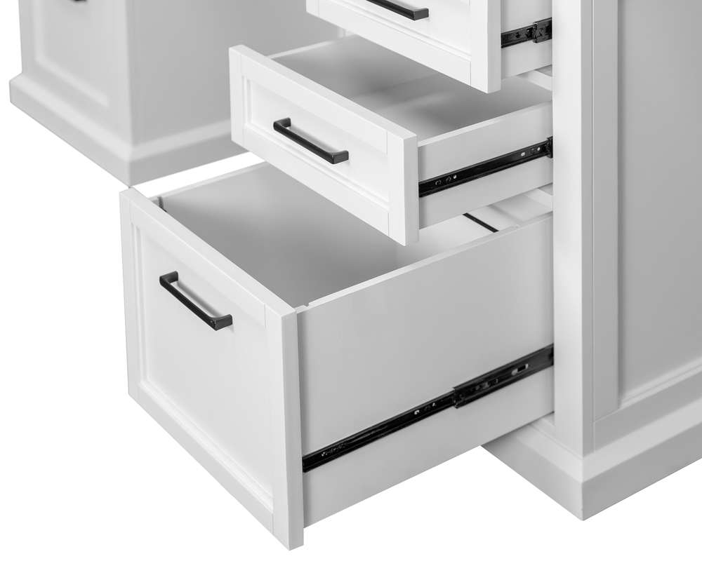 Martin Furniture - Abby - Modern Wood Hutch With Doors and Desk, Storage Hutch and Credenza, White - IMAY682-689KIT veiw 6