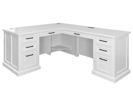 Martin Furniture - Abby - Modern Wood L-Desk & Return, Writing Table & Return, Office Desk & Return, Corner Desk & Return, White - IMAY664R-KIT veiw 2