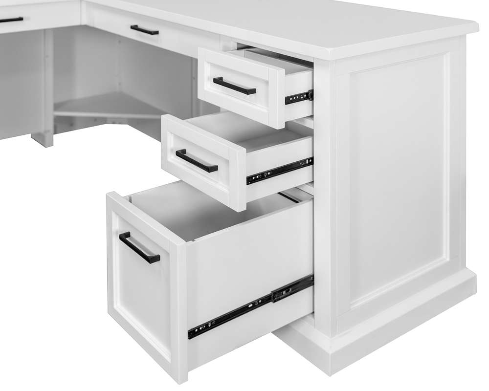 Martin Furniture - Abby - Modern Wood L-Desk & Return, Writing Table & Return, Office Desk & Return, Corner Desk & Return, White - IMAY664R-KIT veiw 4