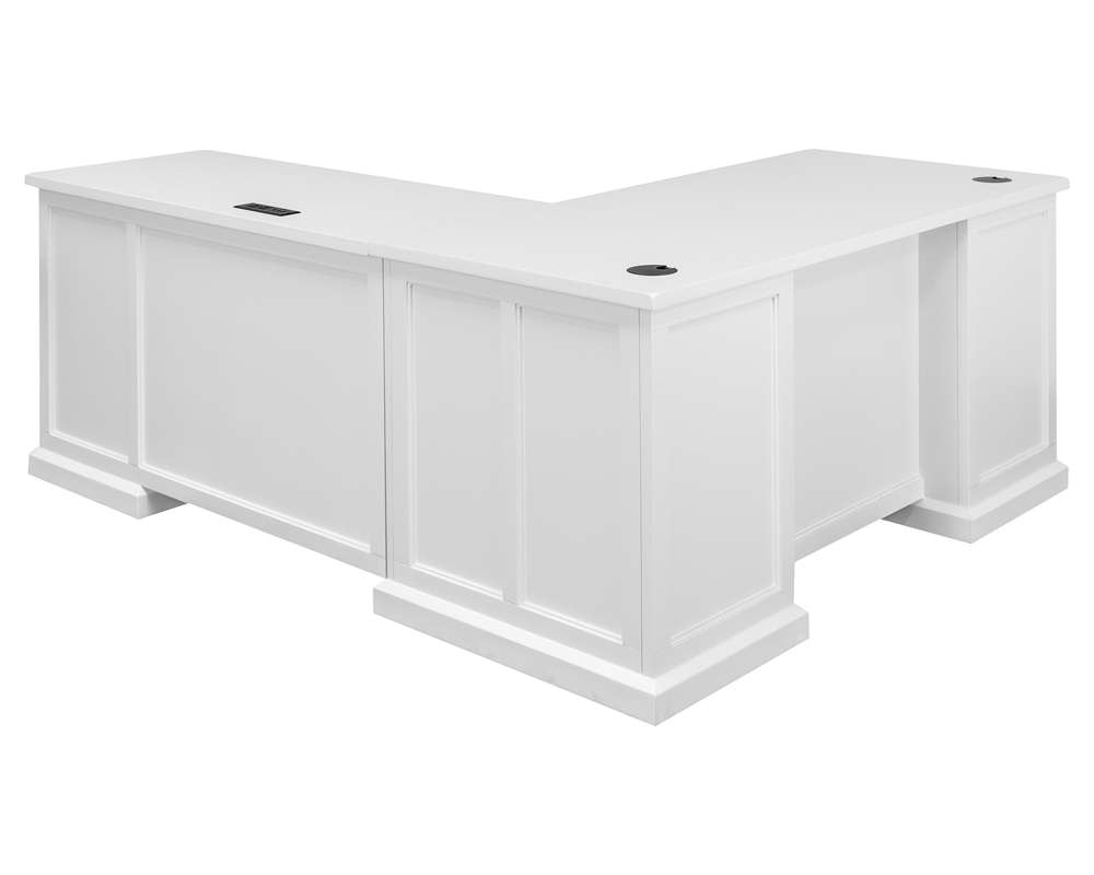 Martin Furniture - Abby - Modern Wood L-Desk & Return, Writing Table & Return, Office Desk & Return, Corner Desk & Return, White - IMAY664R-KIT veiw 5