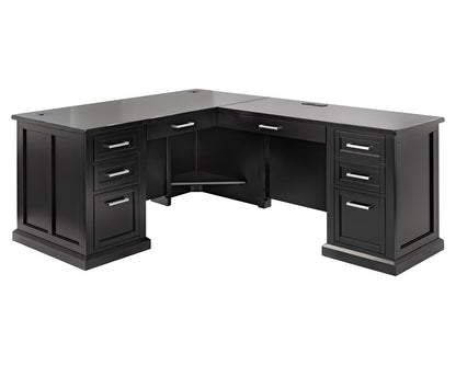 Martin Furniture - Abby - Modern Wood L-Desk & Return, Writing Table & Return, Office Desk & Return, Corner Desk & Return, Black - IMAY664RB-KIT view 1