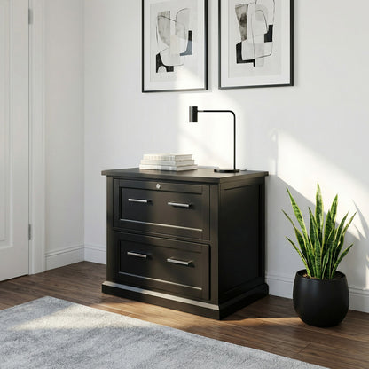 Martin Furniture - Abby - Modern Wood Lateral File, Office Lateral File, Storage File Drawer, Fully Assembled, Black - IMAY450B view 9