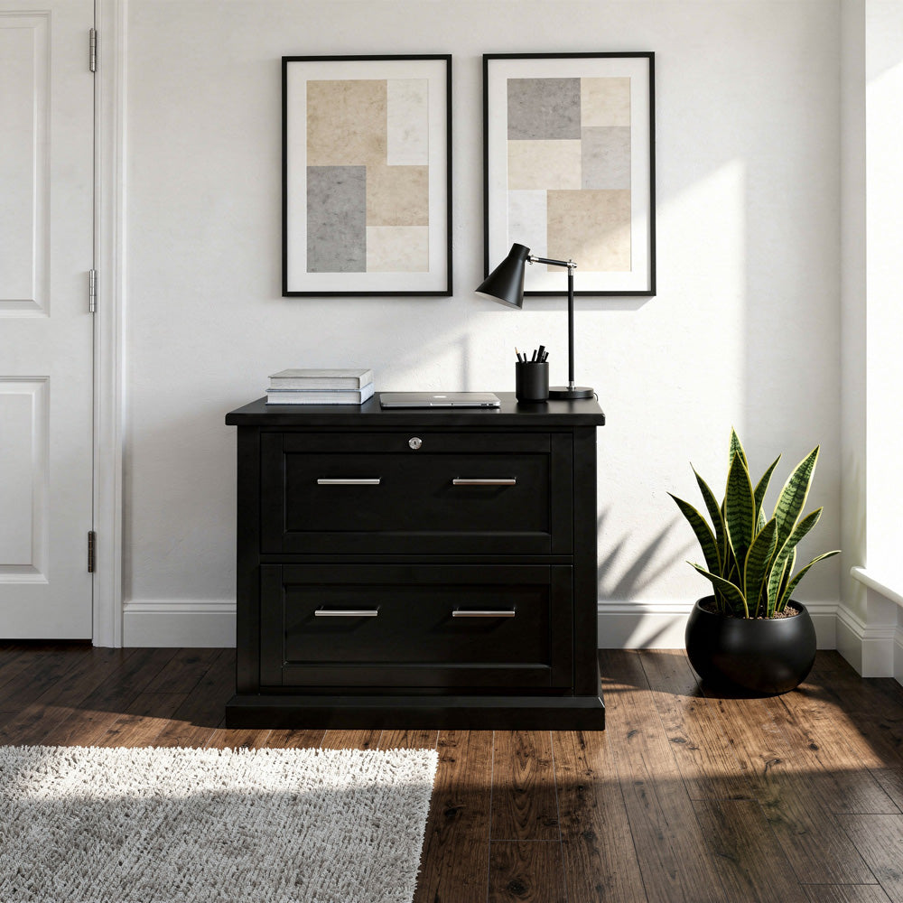 Martin Furniture - Abby - Modern Wood Lateral File, Office Lateral File, Storage File Drawer, Fully Assembled, Black - IMAY450B view 10
