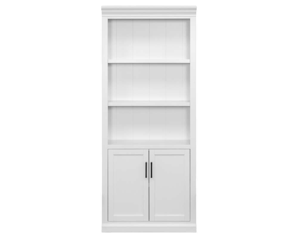 Martin Furniture - Abby - Modern Wood Lower Doors Bookcase, Fully Assembled, White - IMAY3278D view 2