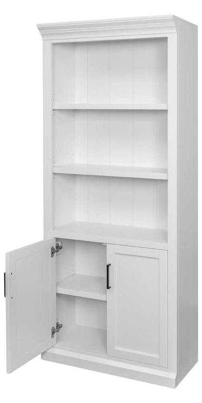 Martin Furniture - Abby - Modern Wood Lower Doors Bookcase, Fully Assembled, White - IMAY3278D view 3