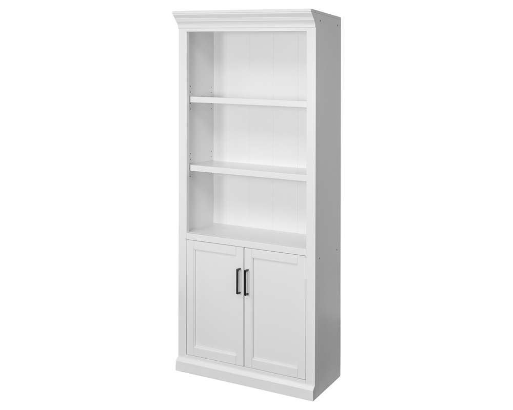 Martin Furniture - Abby - Modern Wood Lower Doors Bookcase, Fully Assembled, White - IMAY3278D view 4