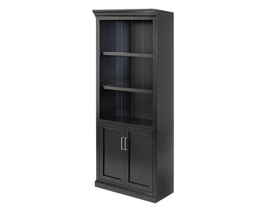 Martin Furniture - Abby - Modern Wood Lower Doors Bookcase, Office Bookcase, Office Shelving, Office Storage, Fully Assembled, Black - IMAY3278DB view 1