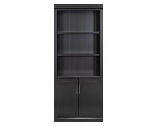 Martin Furniture - Abby - Modern Wood Lower Doors Bookcase, Office Bookcase, Office Shelving, Office Storage, Fully Assembled, Black - IMAY3278DB view 2