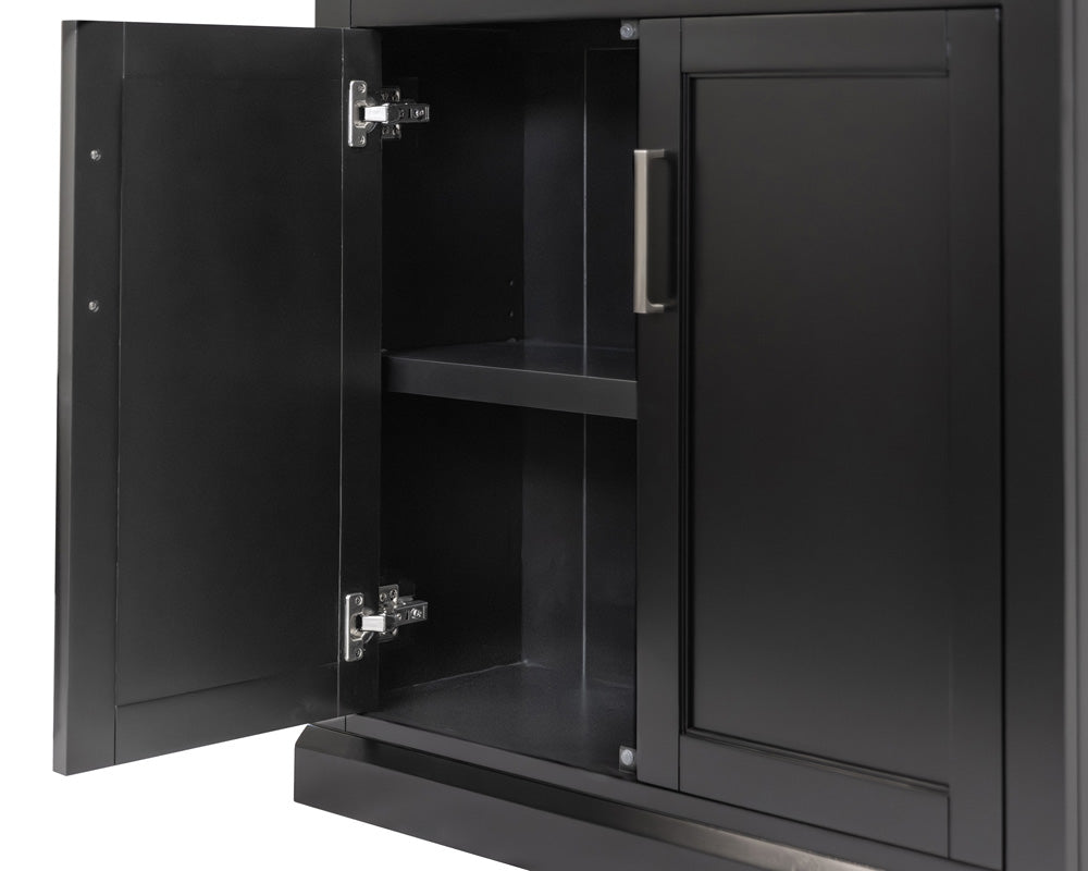 Martin Furniture - Abby - Modern Wood Lower Doors Bookcase, Office Bookcase, Office Shelving, Office Storage, Fully Assembled, Black - IMAY3278DB view 7