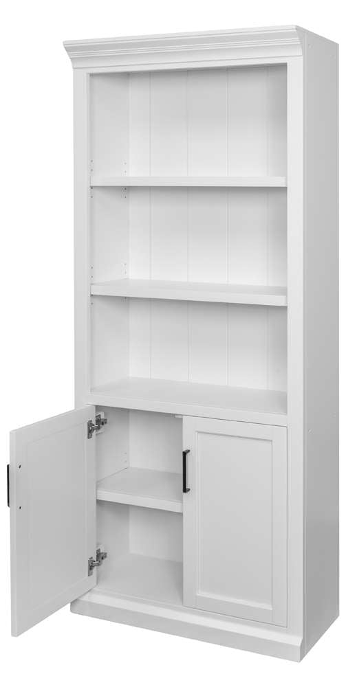 Martin Furniture - Abby - Modern Wood Lower Doors Bookcase, Fully Assembled, White  - IMAY3278D veiw 3