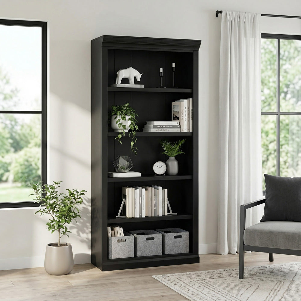 Martin Furniture - Abby - Modern Wood Open Bookcase, Office Bookcase, Office Shelving, Office Storage, Fully Assembled, White - IMAY3278B view 7