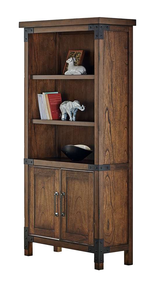 Martin Furniture - Addison Rustic Bookcase With Doors, Brown - IMAD3472D veiw 1