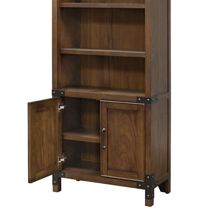Martin Furniture - Addison Rustic Bookcase With Doors, Brown - IMAD3472D veiw 2