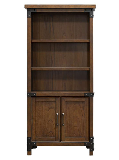 Martin Furniture - Addison Rustic Bookcase With Doors, Brown - IMAD3472D veiw 4