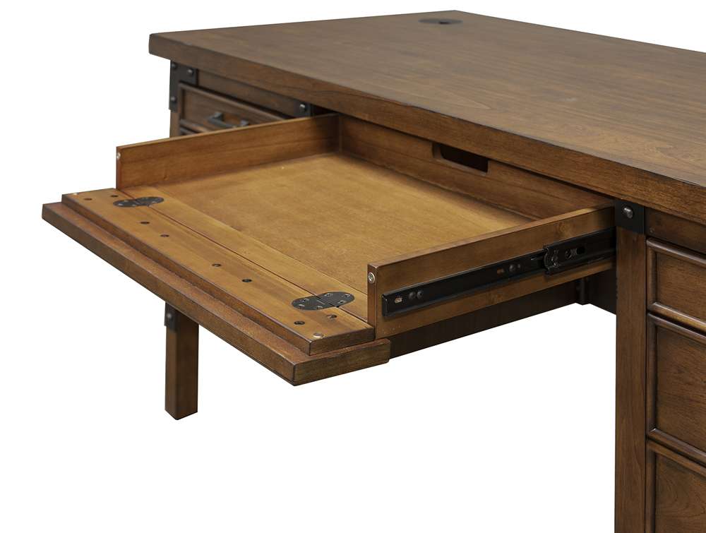 Martin Furniture - Addison Rustic Half Pedestal Executive Desk, Brown - IMAD660 veiw 3