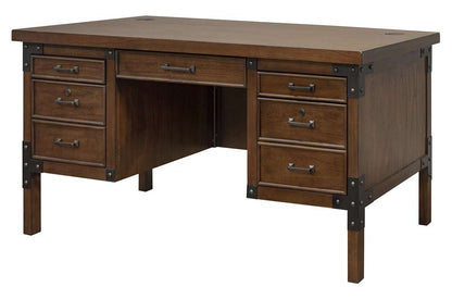 Martin Furniture - Addison Rustic Half Pedestal Executive Desk, Brown - IMAD660 veiw 6