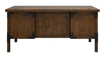 Martin Furniture - Addison Rustic Half Pedestal Executive Desk, Brown - IMAD660 veiw 7