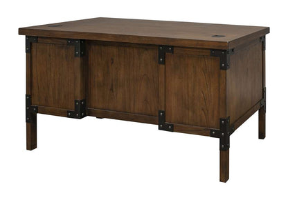 Martin Furniture - Addison Rustic Half Pedestal Executive Desk, Brown - IMAD660 veiw 8