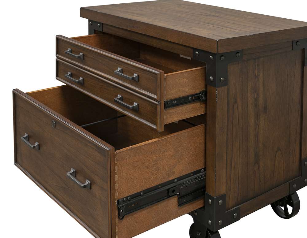 Martin Furniture - Addison Rustic Lateral File With Legal/Letter File Drawer, Brown - IMAD450 veiw 3