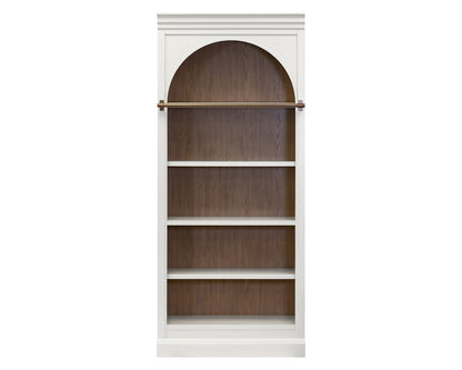 Martin Furniture - Albany - Contemporary 94" Tall Arched Wood Bookcase, Storage Organizer, Office Shelving, Fully Assembled, White - IMAL4094 view 2