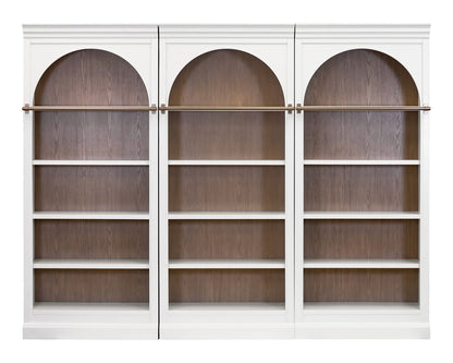 Martin Furniture - Albany - Contemporary 94" Tall Three Piece Arched Wood Bookcase Wall, Office Shelving, Fully Assembled, White - IMAL4094KIT3 view 1