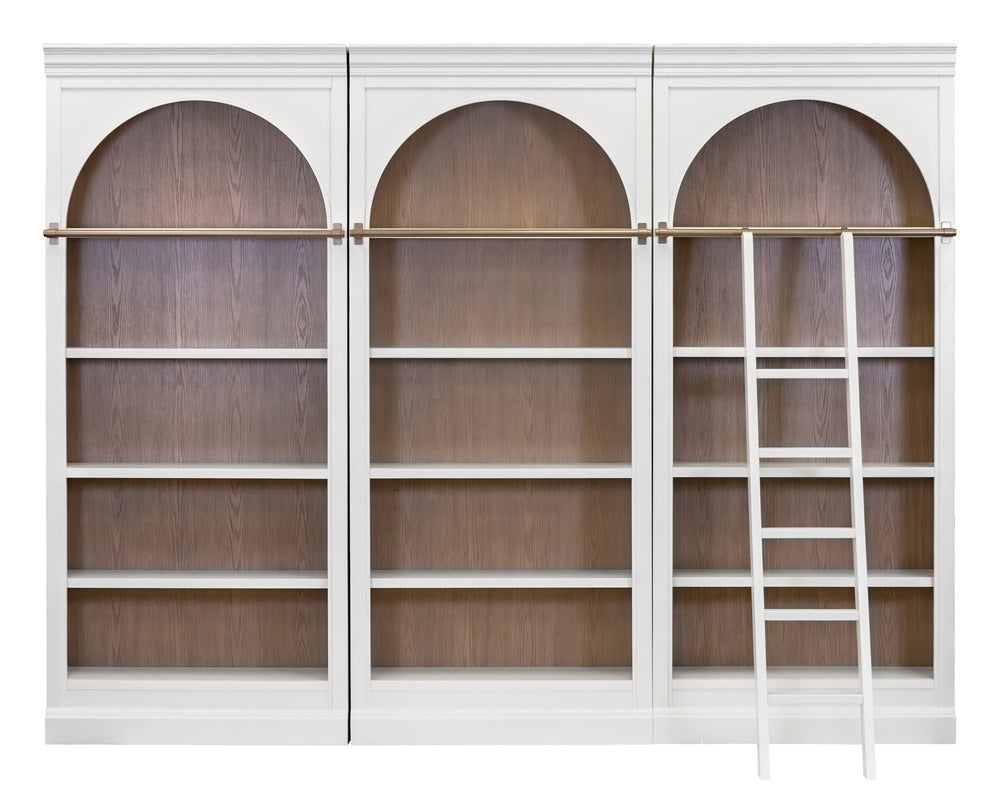 Martin Furniture - Albany - Contemporary 94" Tall Three Piece Arched Wood Bookcase Wall, Office Shelving, Fully Assembled, White - IMAL4094KIT3 view 2