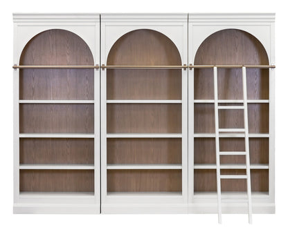 Martin Furniture - Albany - Contemporary 94" Tall Three Piece Arched Wood Bookcase Wall, Office Shelving, Fully Assembled, White - IMAL4094KIT3 view 2
