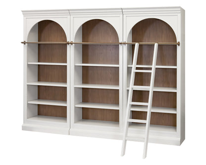 Martin Furniture - Albany - Contemporary 94" Tall Three Piece Arched Wood Bookcase Wall, Office Shelving, Fully Assembled, White - IMAL4094KIT3 view 3